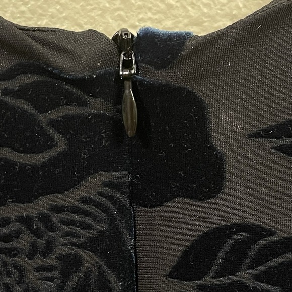 Eva Rose Velvet Burnout Bodycon Dress Whimsy Goth Vamp Teal Petrol Black Size M - Picture 7 of 13